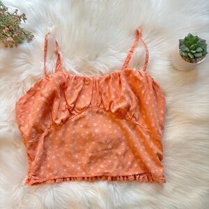 PacSun LA Hearts Floral Cropped Ruched Tank